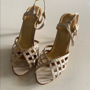 Satin shoes with rhinestones size 7 1/2